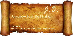 Jakubovics Delinke névjegykártya